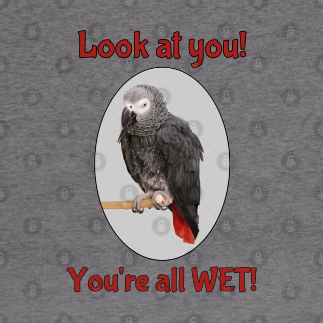 African Grey Parrot on Perch by Einstein Parrot